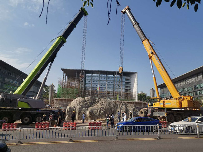 雨花台风景石吊装搬运